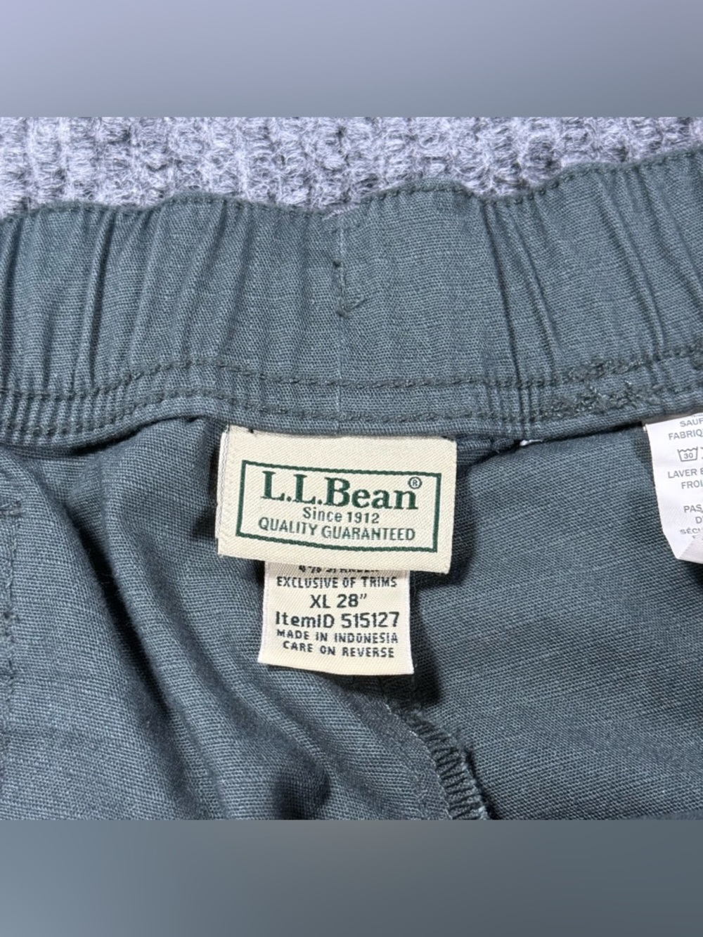 LL Bean Explorer Ripstop Pants Comfort Waist Tapered Leg Green Size XL 28” - Picture 4 of 10
